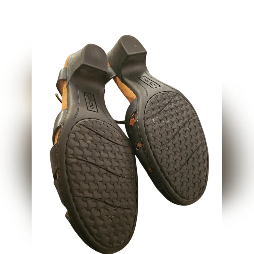 Cobb Hill Aubrey T Strap Sandals Navy Blue Leather Sz 9.5 - Picture 9 of 10